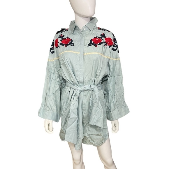 AMT Tunic Bella Blue Floral Printed Flare
Long Sleeve Top Dress
New - Picture 3 of 8